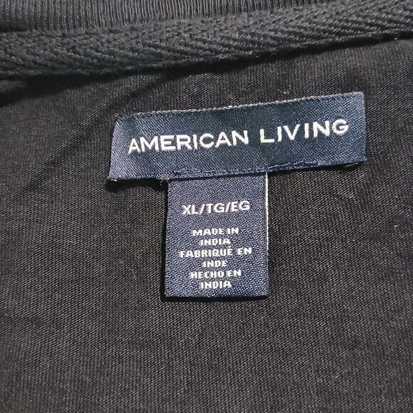 American Living XL black and white striped shorts romper 100% cotton drawstring - Picture 2 of 13